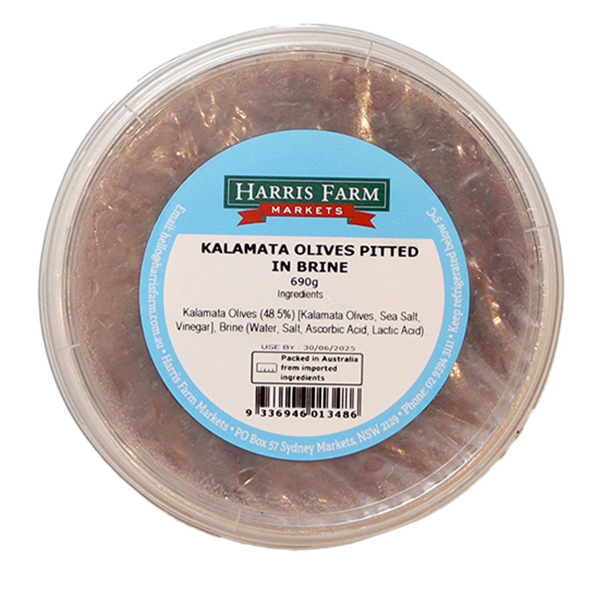 Harris Farm Kalamata Olives Pitted 690g