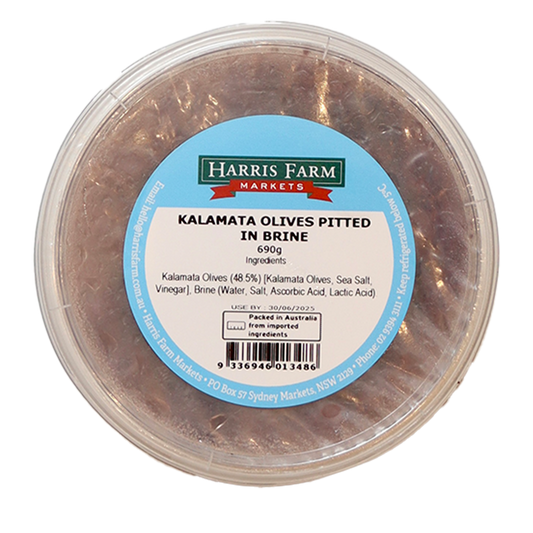 Harris Farm Kalamata Olives Pitted 690g