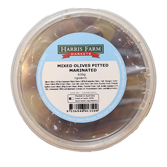 Harris Farm Mixed Olives Pitted 630g