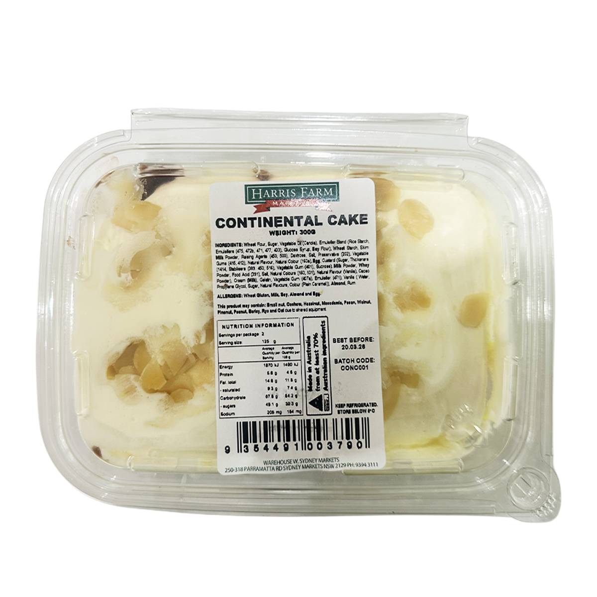 Harris Farm Continental Cake 300g