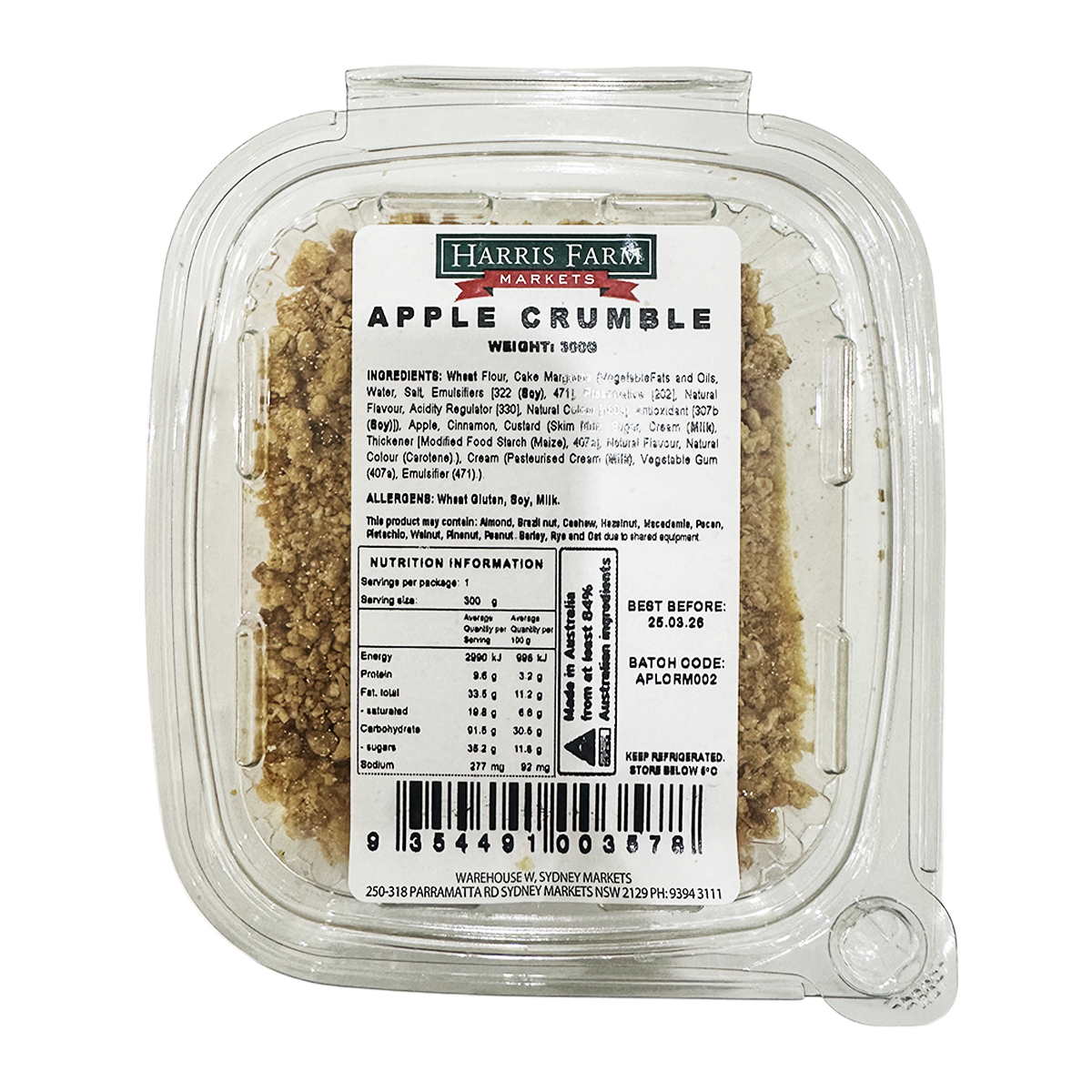 Harris Farm Apple Crumble 300g
