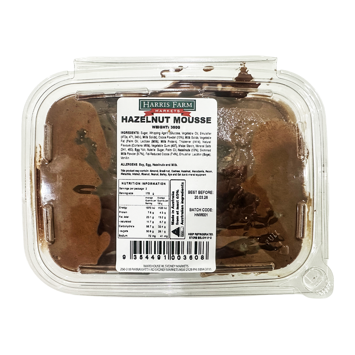 Harris Farm Hazelnut Mousse 350g