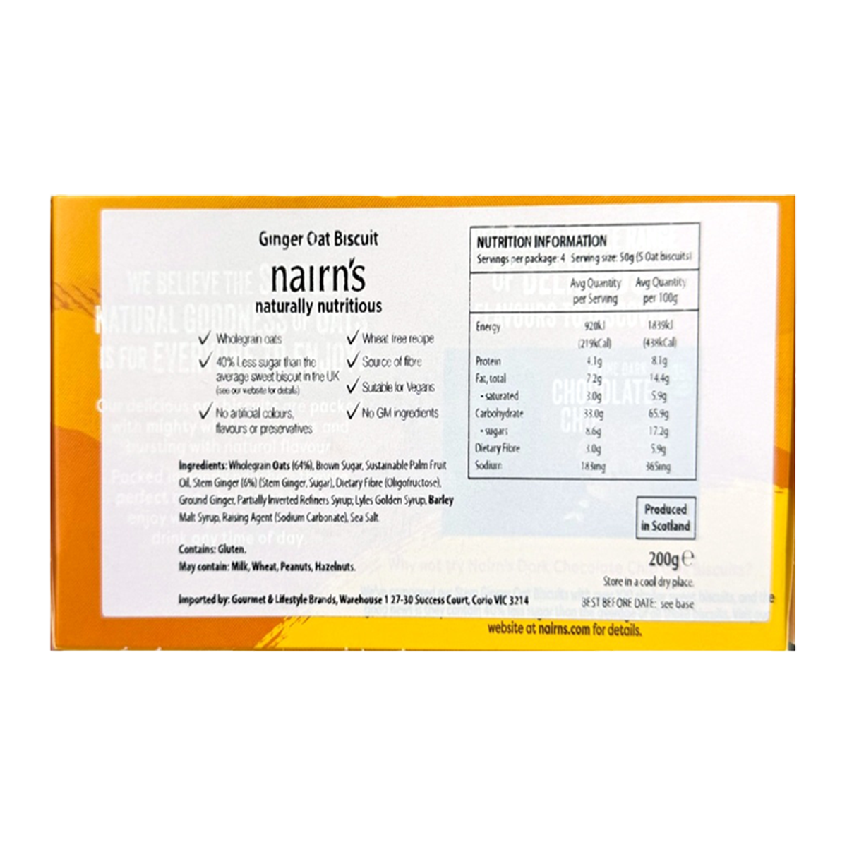 Nairn's Ginger Oat Biscuits 200g