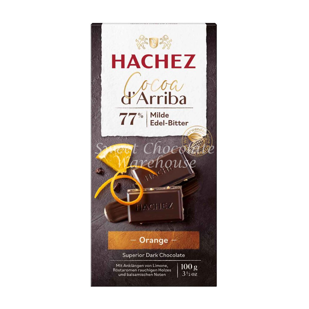 Hachez Cocoa d'Arriba Dark Orange Chocolate 77% 100g