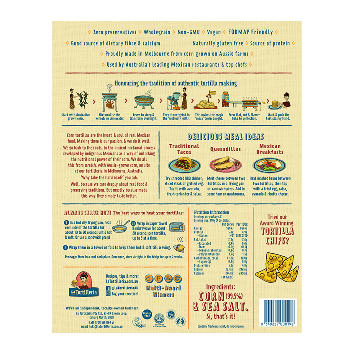 La Tortilleria Corn Tortillas Gluten Free 220g