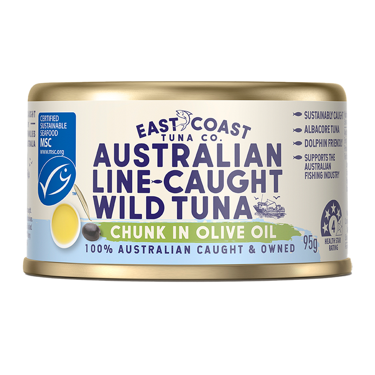 East Coast Tuna Co Australian Wild Tuna Chunks in Olive Oil 95g