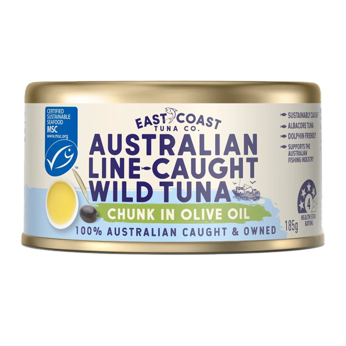East Coast Tuna Co Australian Wild Tuna Chunks in Olive Oil 185g