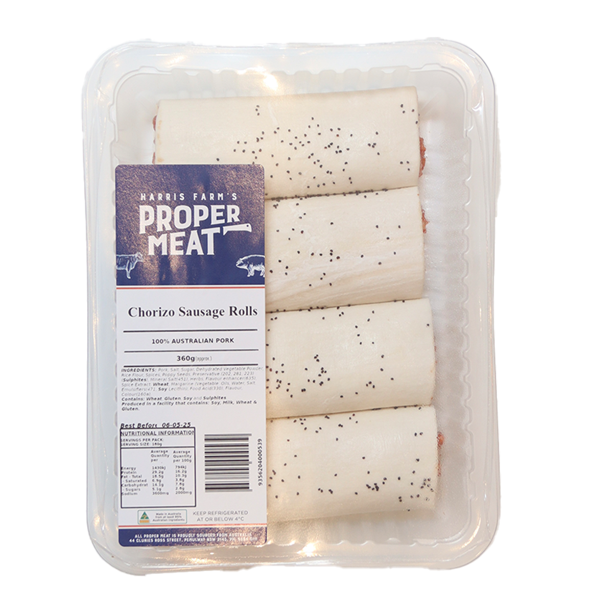 Harris Farm's Proper Meat Chorizo Rolls 280-360g