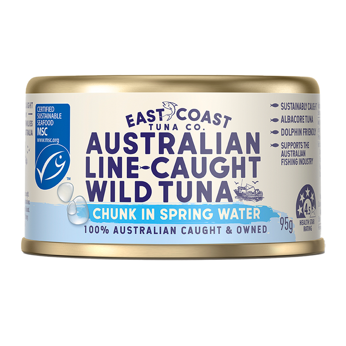 East Coast Tuna Co Australian Wild Tuna Chunk in Spring Water 95g