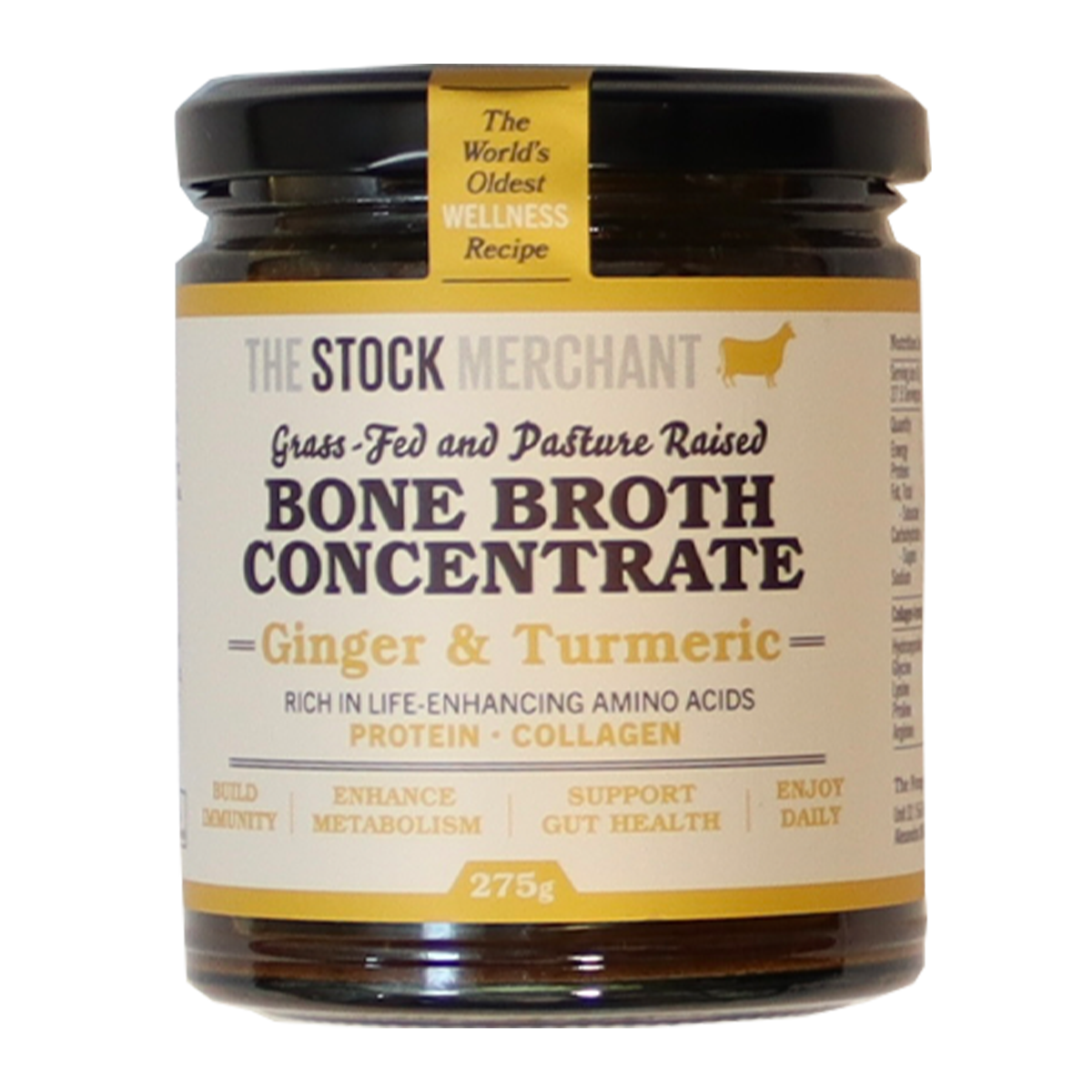 The Stock Merchant Bone Broth Ginger & Turmeric 275g