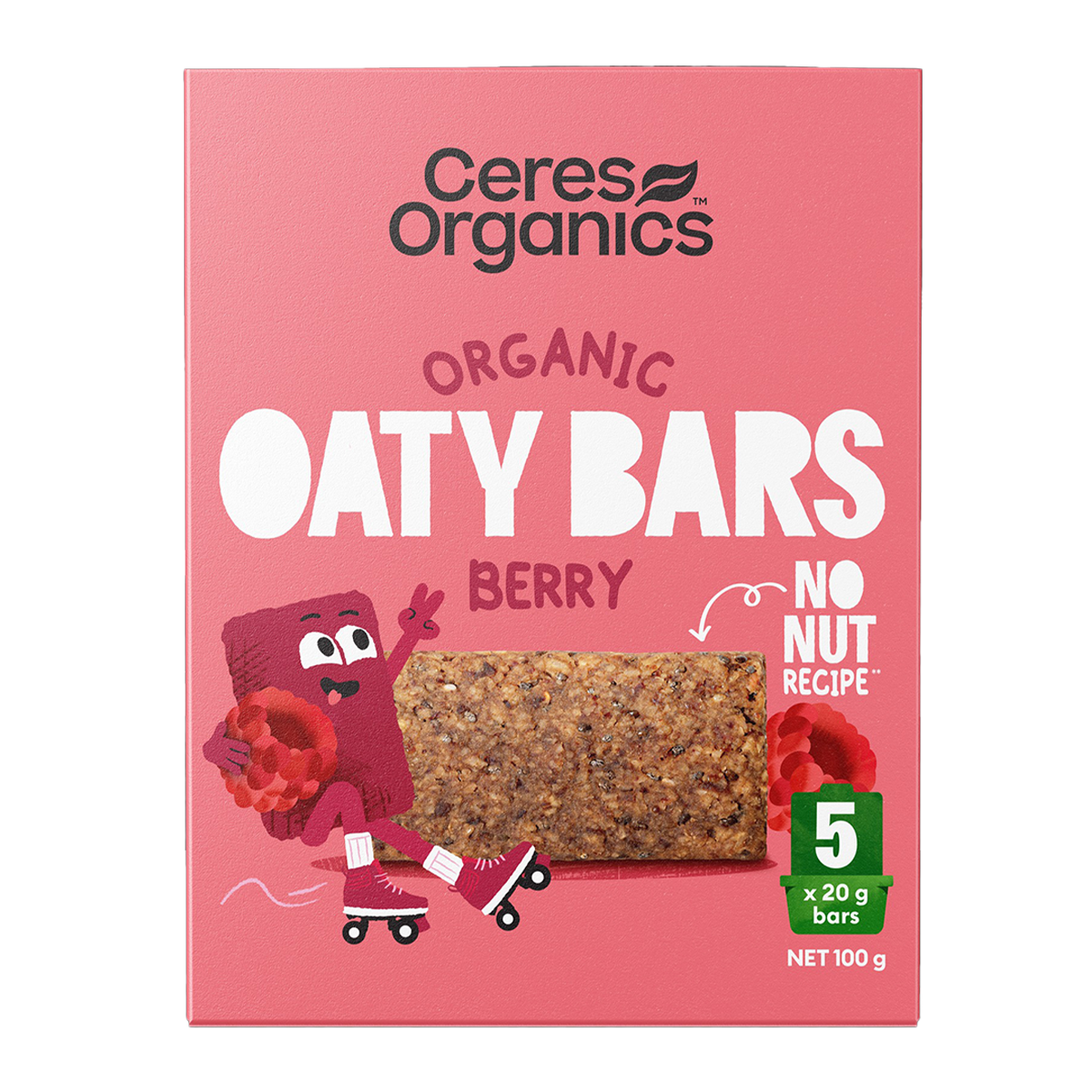 Ceres Organics Oaty Bars Berry x5 100g