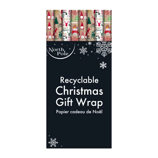 Eurowrap Gift Wrap Kraft Christmas 4m