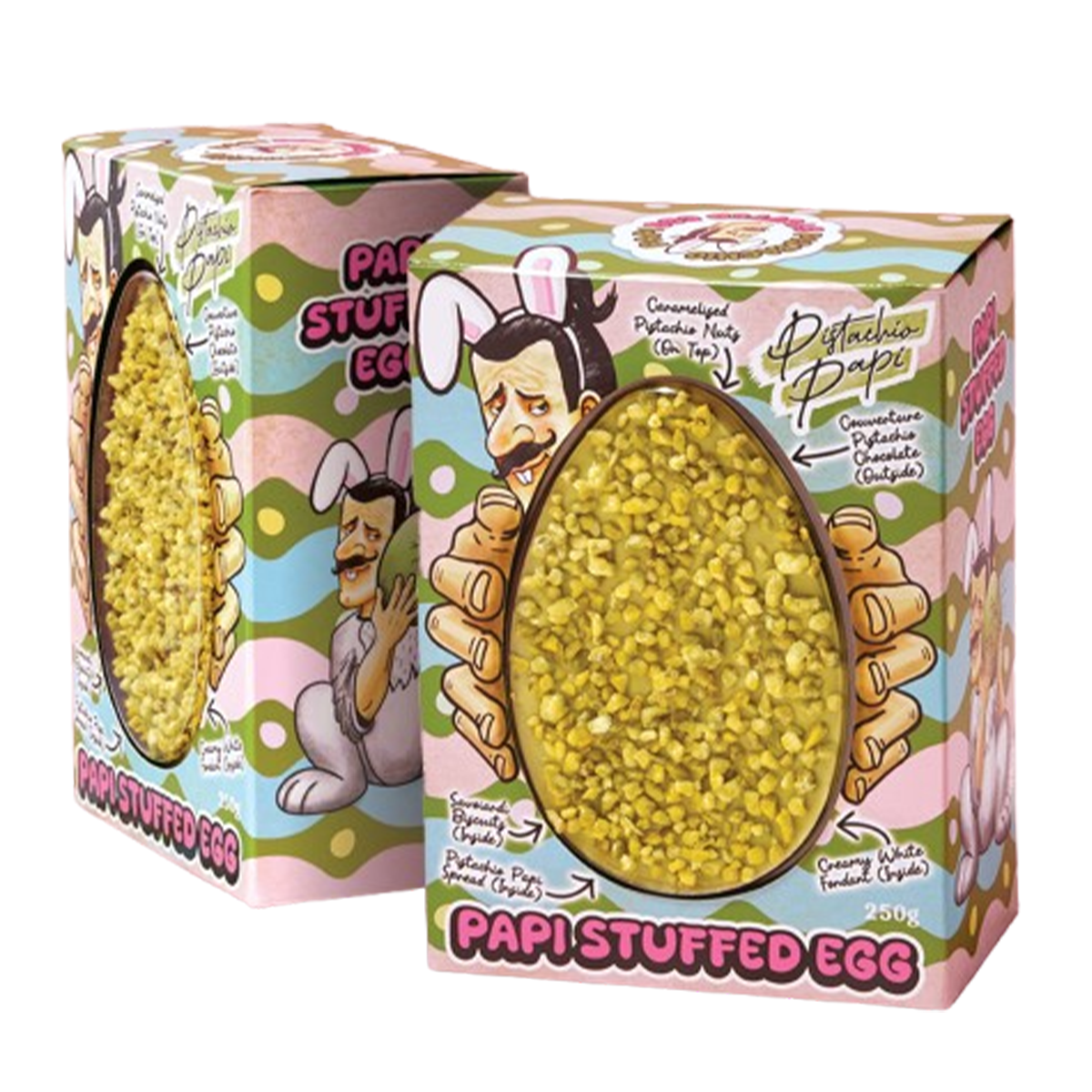 Pistachio Papi Stuffed Easter Egg 250g