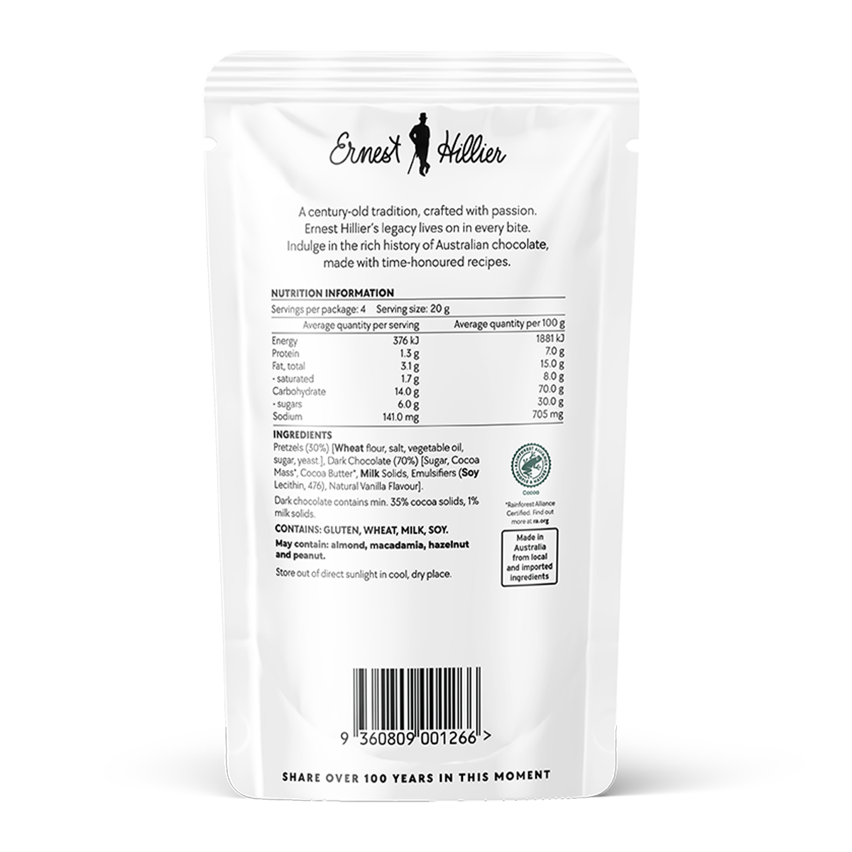Hillier Dark Chocolate Pretzels 80g