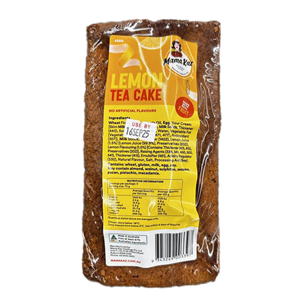 Mama Kaz Lemon Tea Cake 650g
