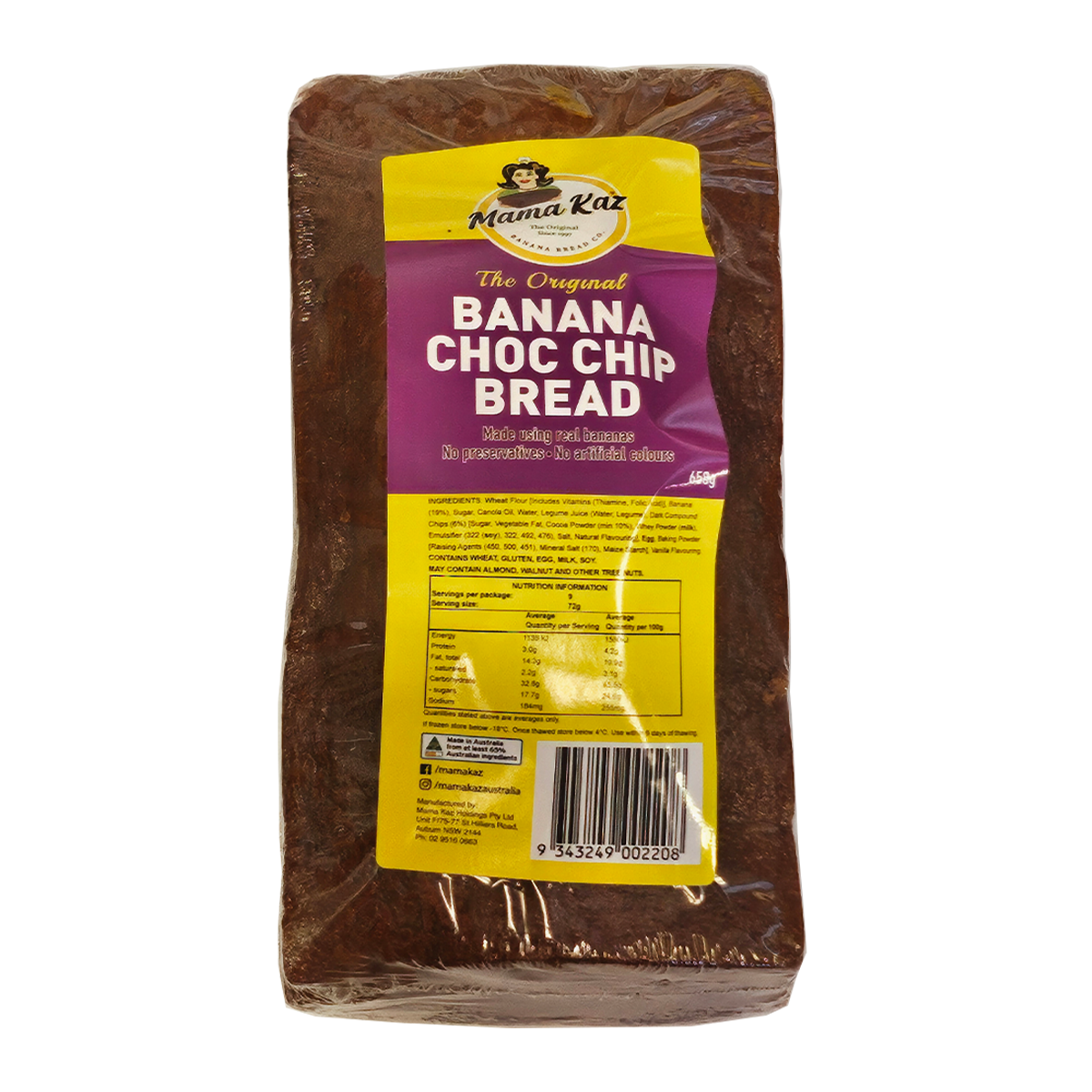 Mama Kaz Banana Chocolate Chip Bread 650g