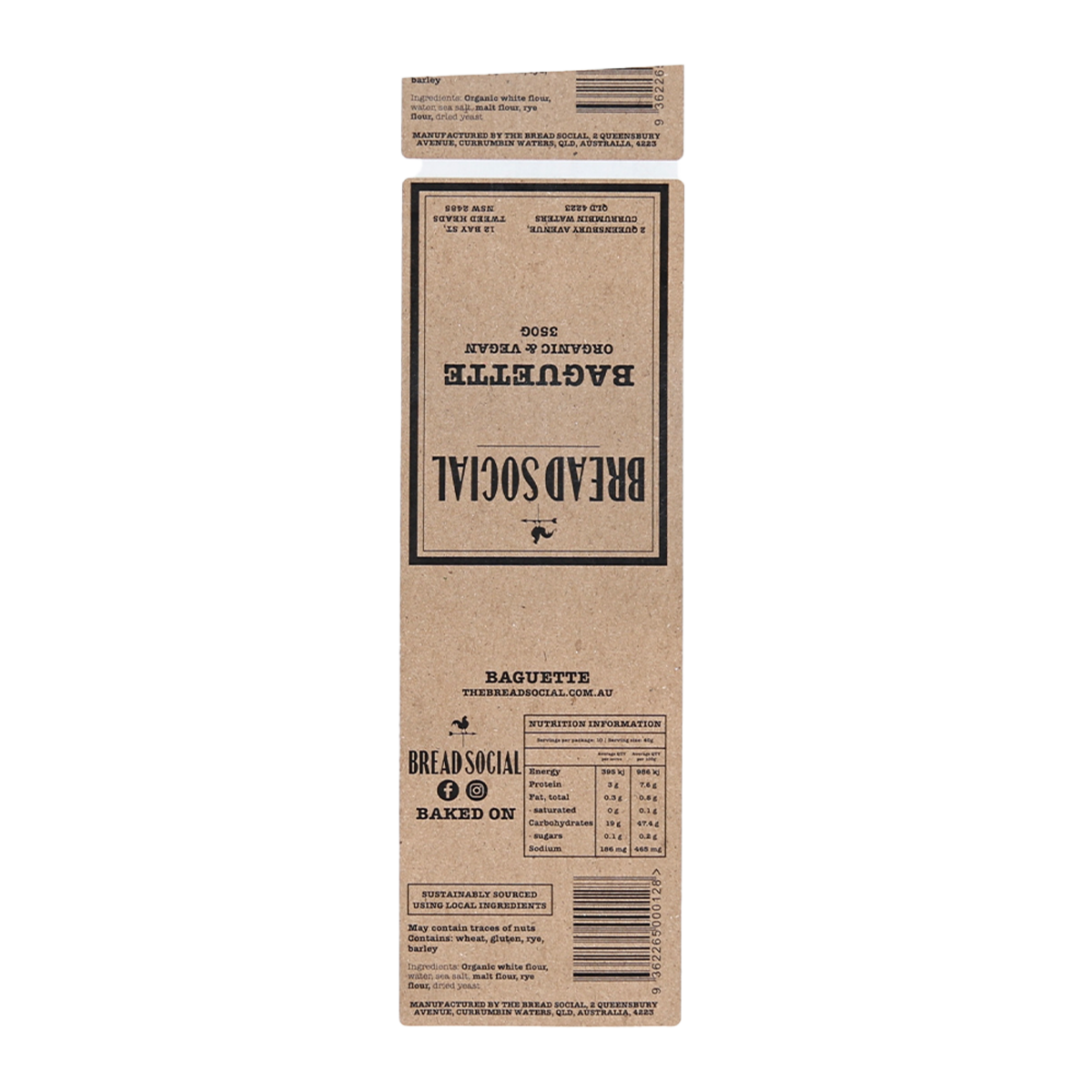 Bread Social Organic Semi-Sourdough Baguette 350g