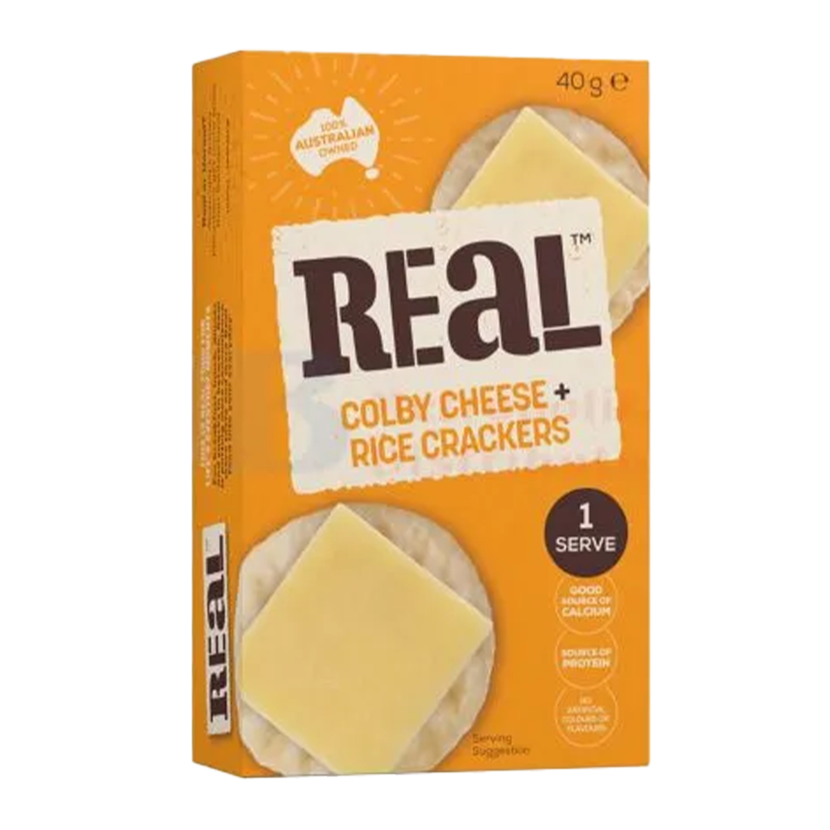 Real Dairy Colby Cheese & Rice Crackers 40g