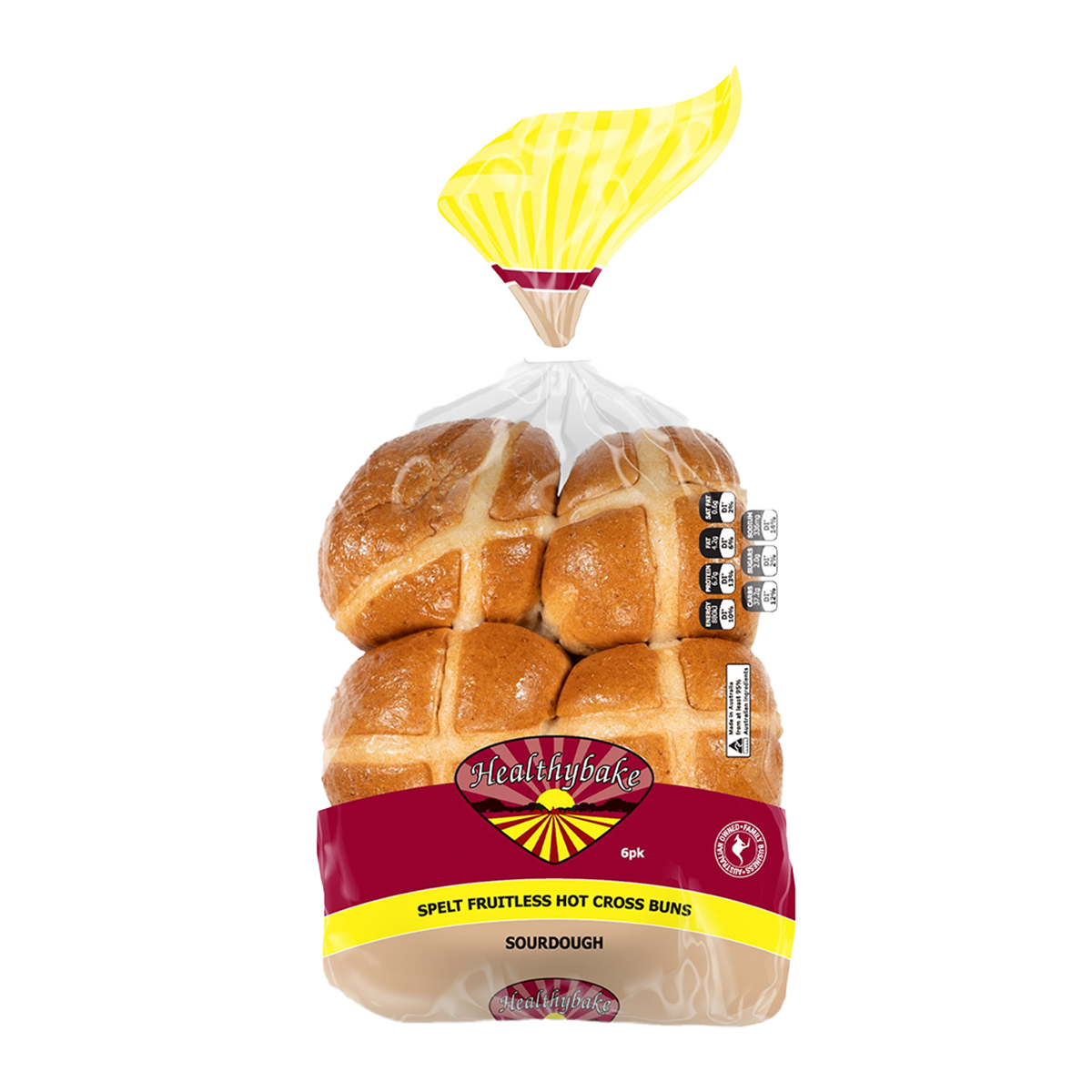 Healthy Bake Spelt Fruitless Hot Cross Buns 500g