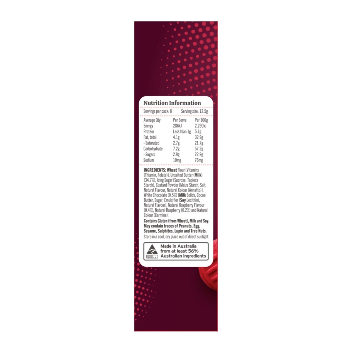 Charlies Biscuits Raspberry Bliss Melting Moments 100g