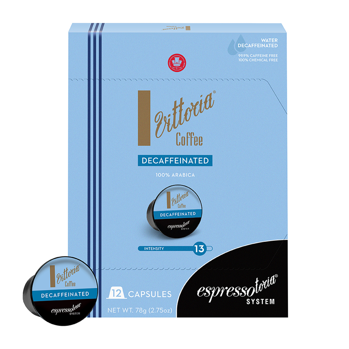 Vittoria Coffee Capsules Decaffeinated Espressotoria x12 78g