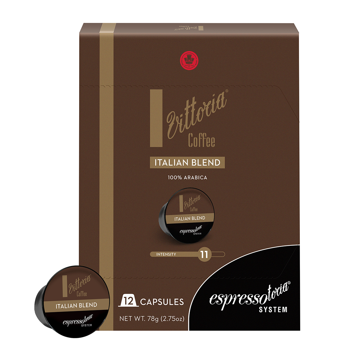 Vittoria Coffee Italian Blend Capsules Espressotoria x12 78g