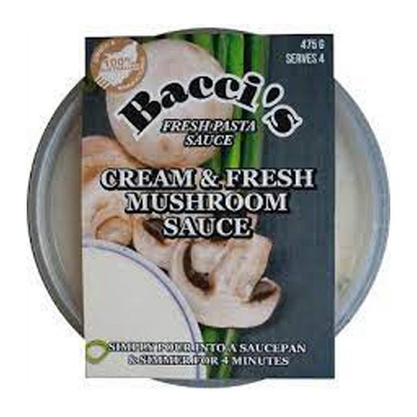 Baccis Pasta Sauce Cream and Mushroom 475g