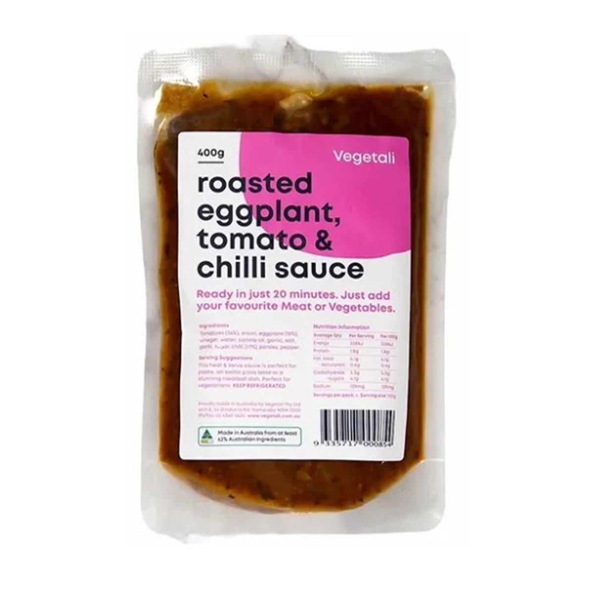 Vegetali Roasted Eggplant, Tomato & Chilli Sauce 400g