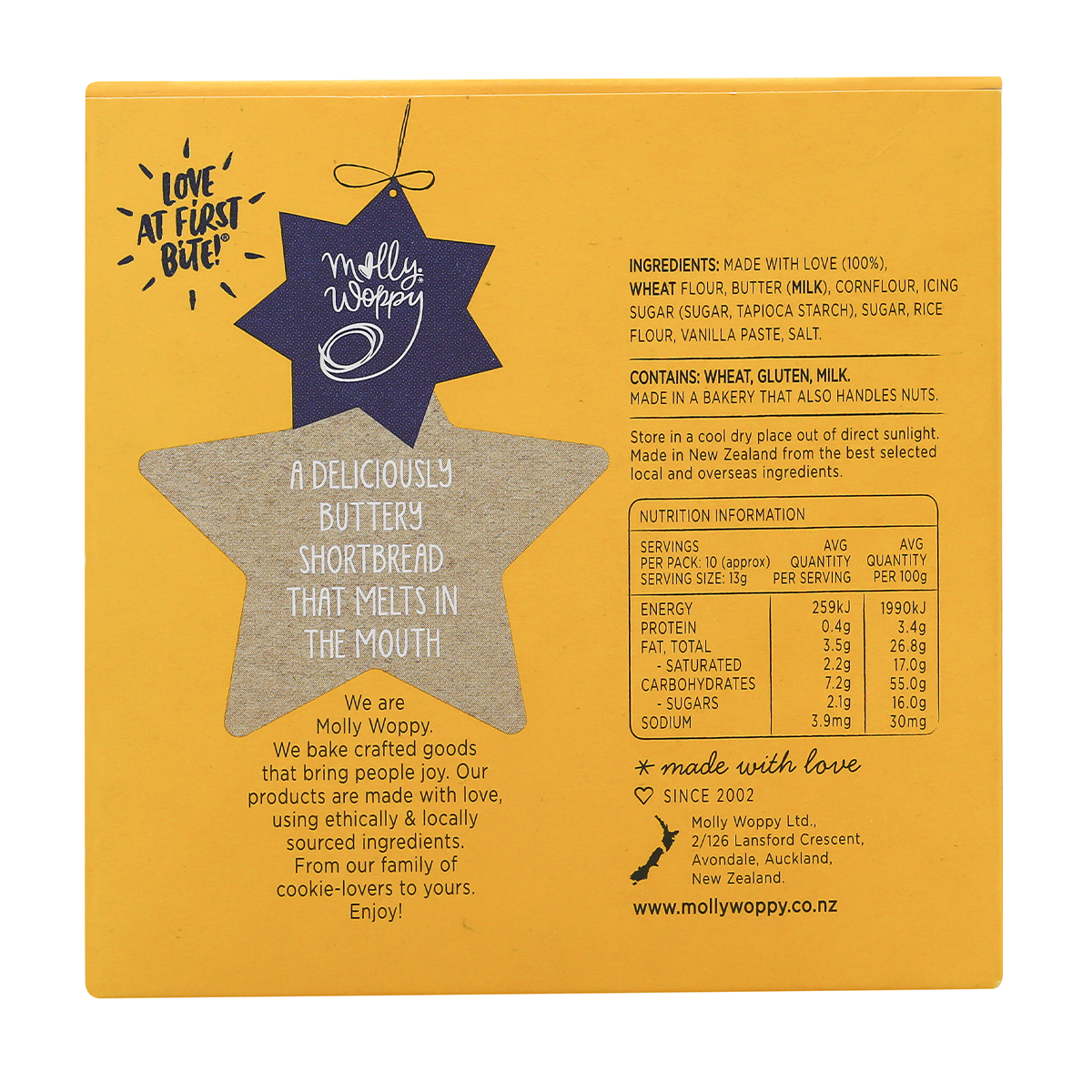 Molly Woppy Shortbread Stars Traditional 130g