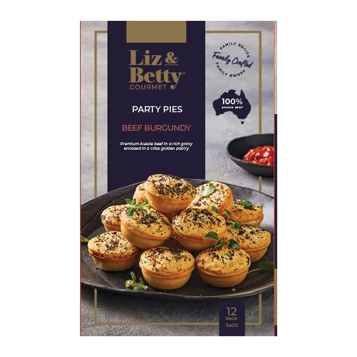 Liz & Betty Beef Burgundy Party Pie 540g