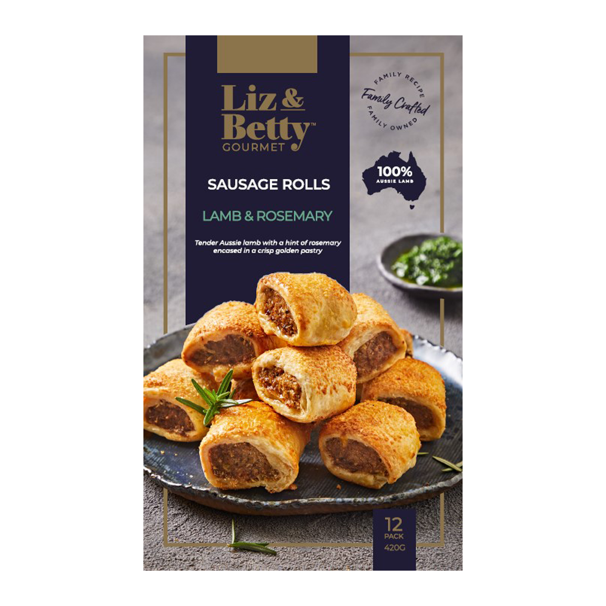 Liz & Betty Lamb & Rosemary Sausage Roll 420g