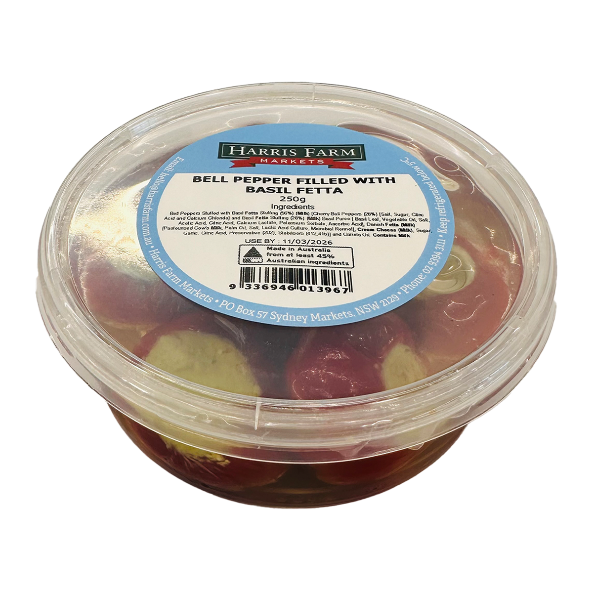 Harris Farm Bell Pepper Filled with Basil Fetta 250g