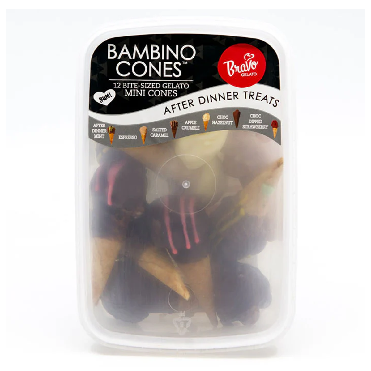Bravo Gelato Bambino Cones After Dinner Treats x12 336g