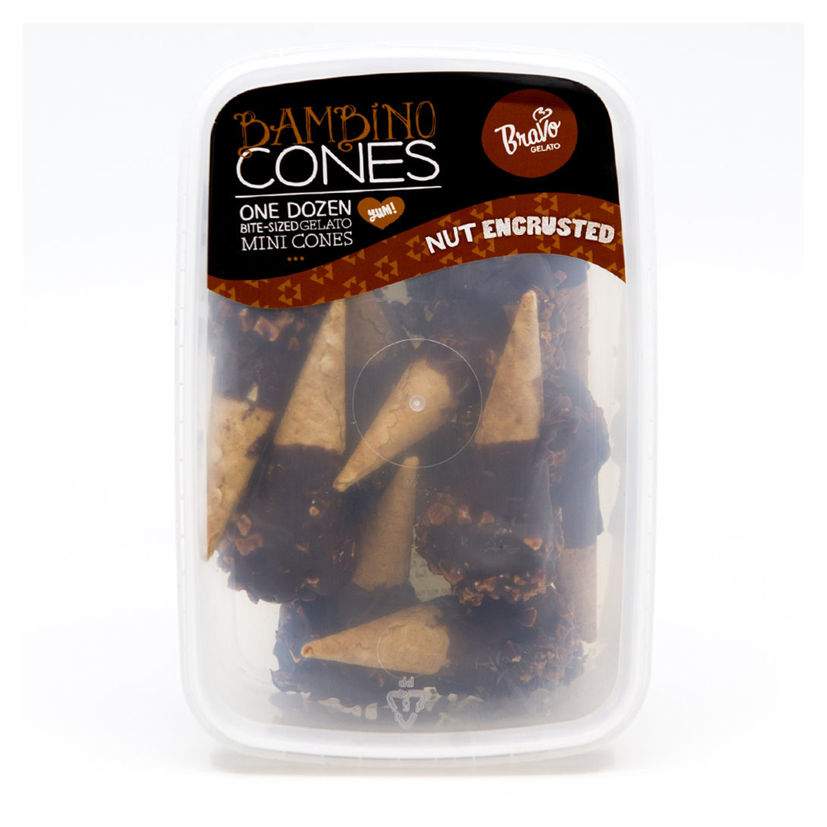 Bravo Gelato Bambino Cones Ice Cream Nut Encrusted Pack x12 336g