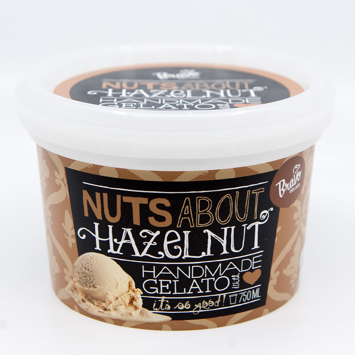Bravo Gelato Hazelnut Ice Cream 750ml