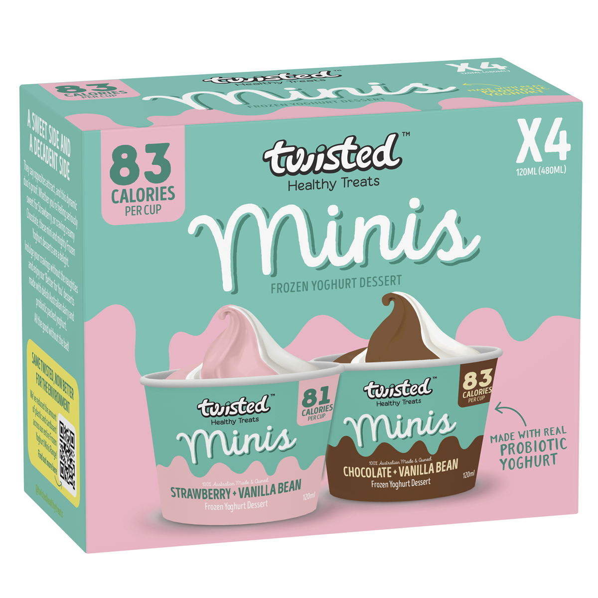 Twisted Chocolate & Strawberry Vanilla x4 480ml