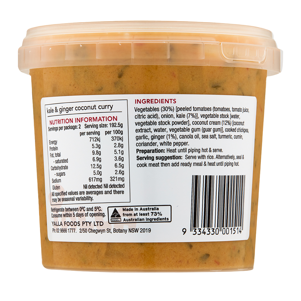 Yalla Kale and Coconut Curry 385g