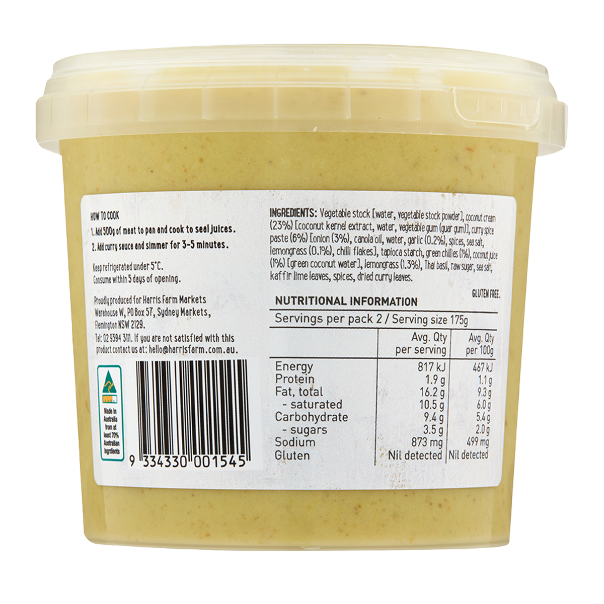 Yalla Green Curry Sauce 350g