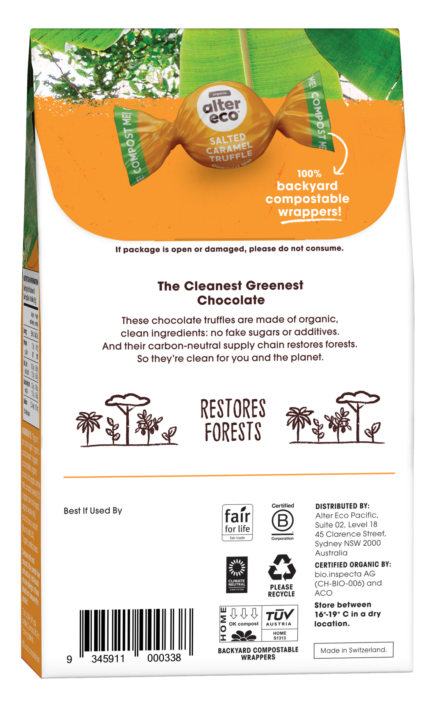 Alter Eco Organic Truffles Dark Chocolate Salted Caramel 108g