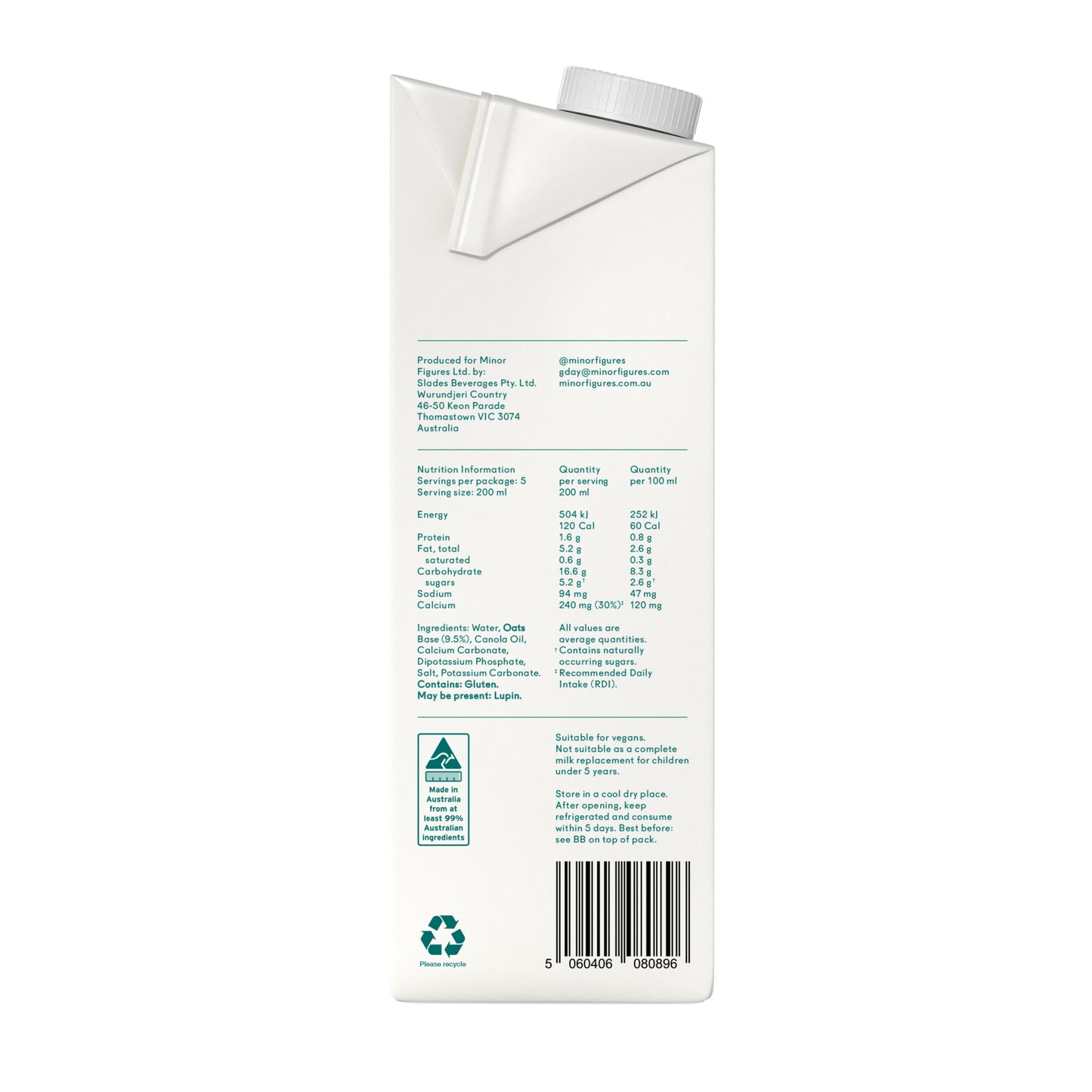 Minor Figures Barista Oat Milk 1L