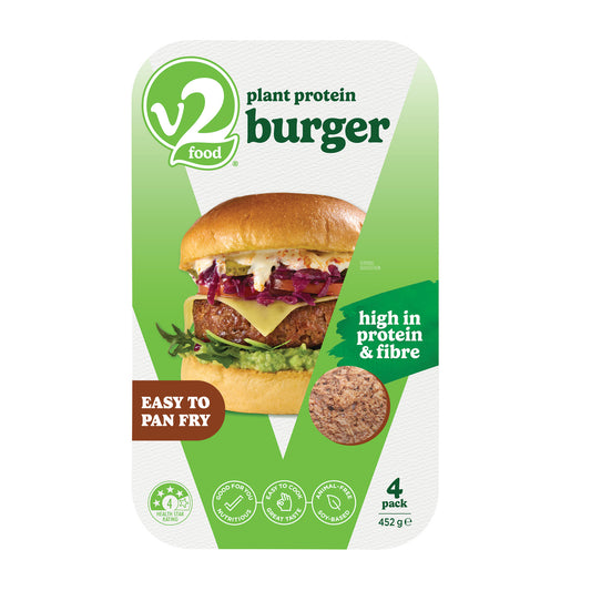 V2Food Plant Protein Burgers x4 452g