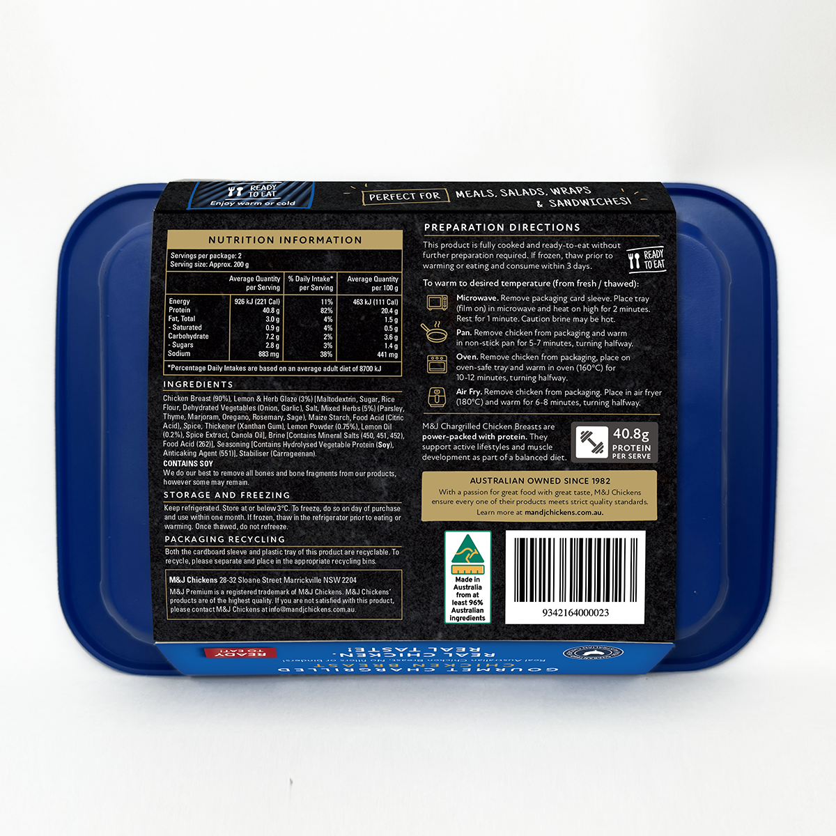 M&J Char Grilled Chicken Lemon & Herb 400g