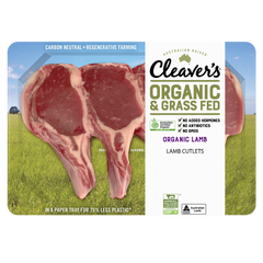 Cleaver's Organic Free Range and Grass Fed Lamb Cutlets 150-350g
