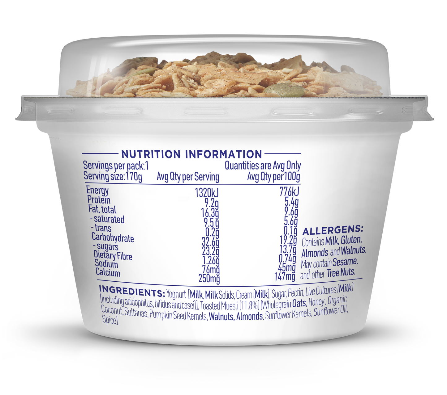 Evia Greek Yoghurt Pods Sweetened with Toasted Muesli 170g