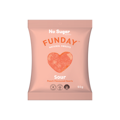 Funday Sour Peach Hearts 50g