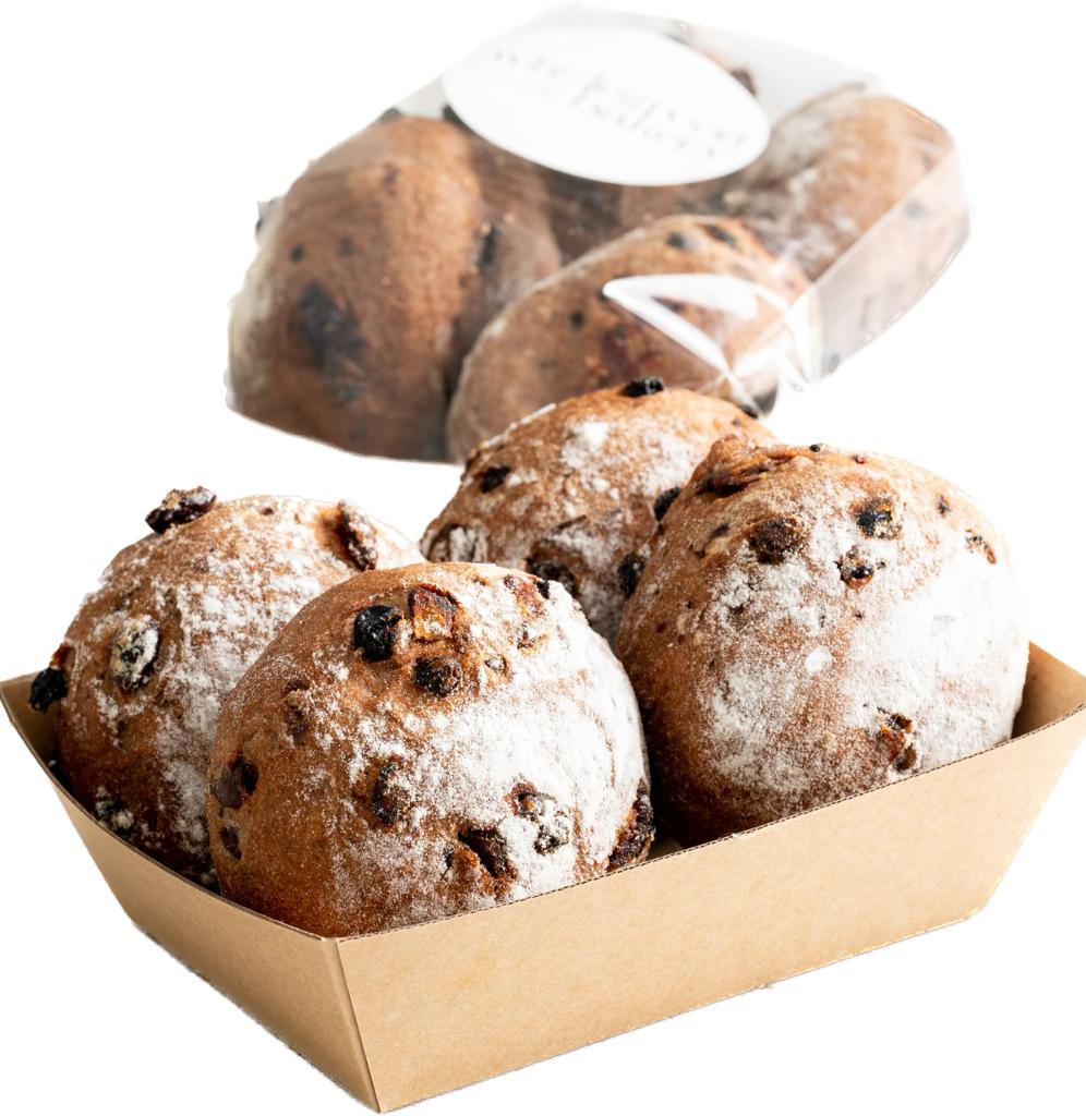 Wholegreen Bakery Gluten Free Vegan Fruit Buns 4x135g – Harris