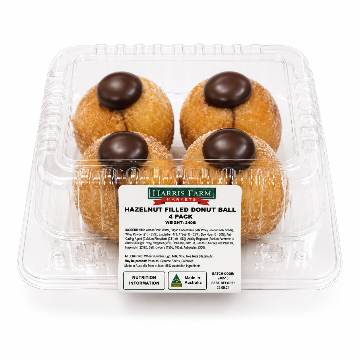 Harris Farm Hazelnut Mini Donuts 200g