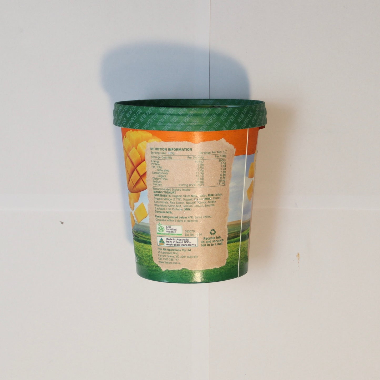 Five AM Mango Organic Yoghurt 700g