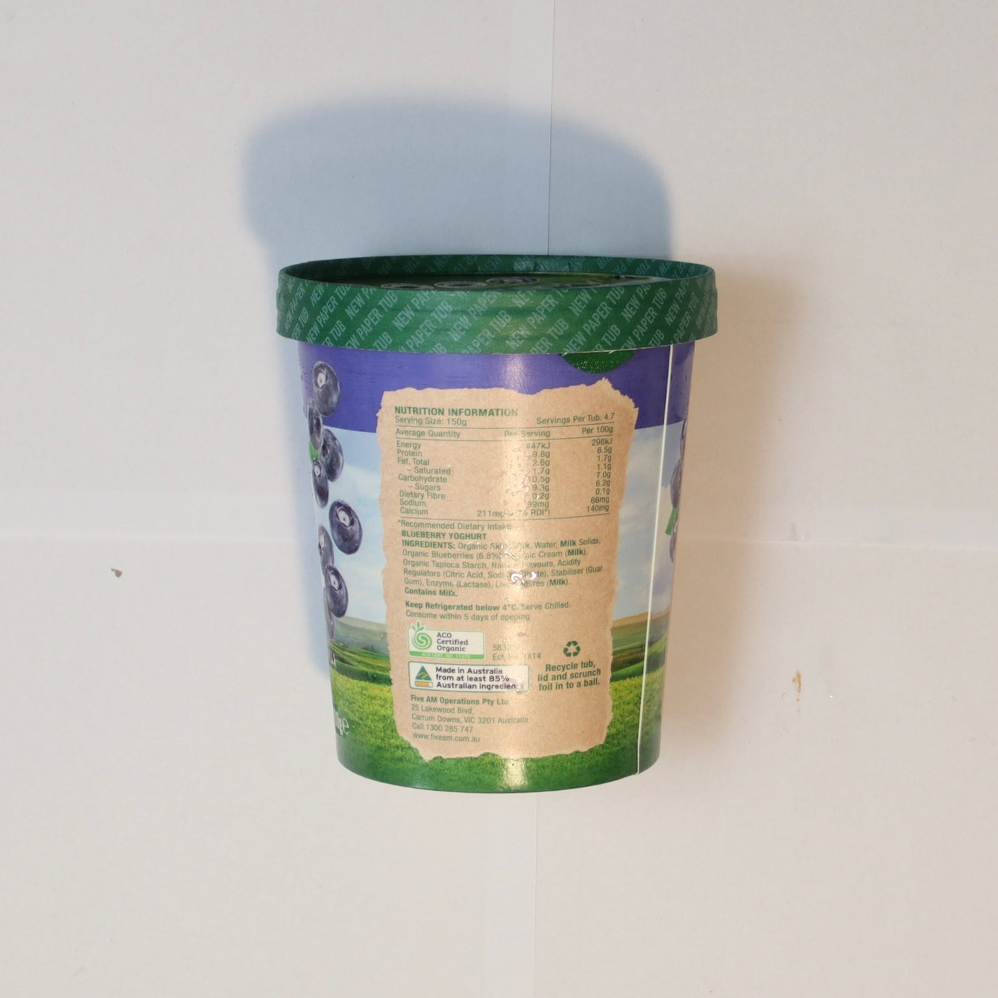 Five AM Blueberry Organic Yoghurt 700g