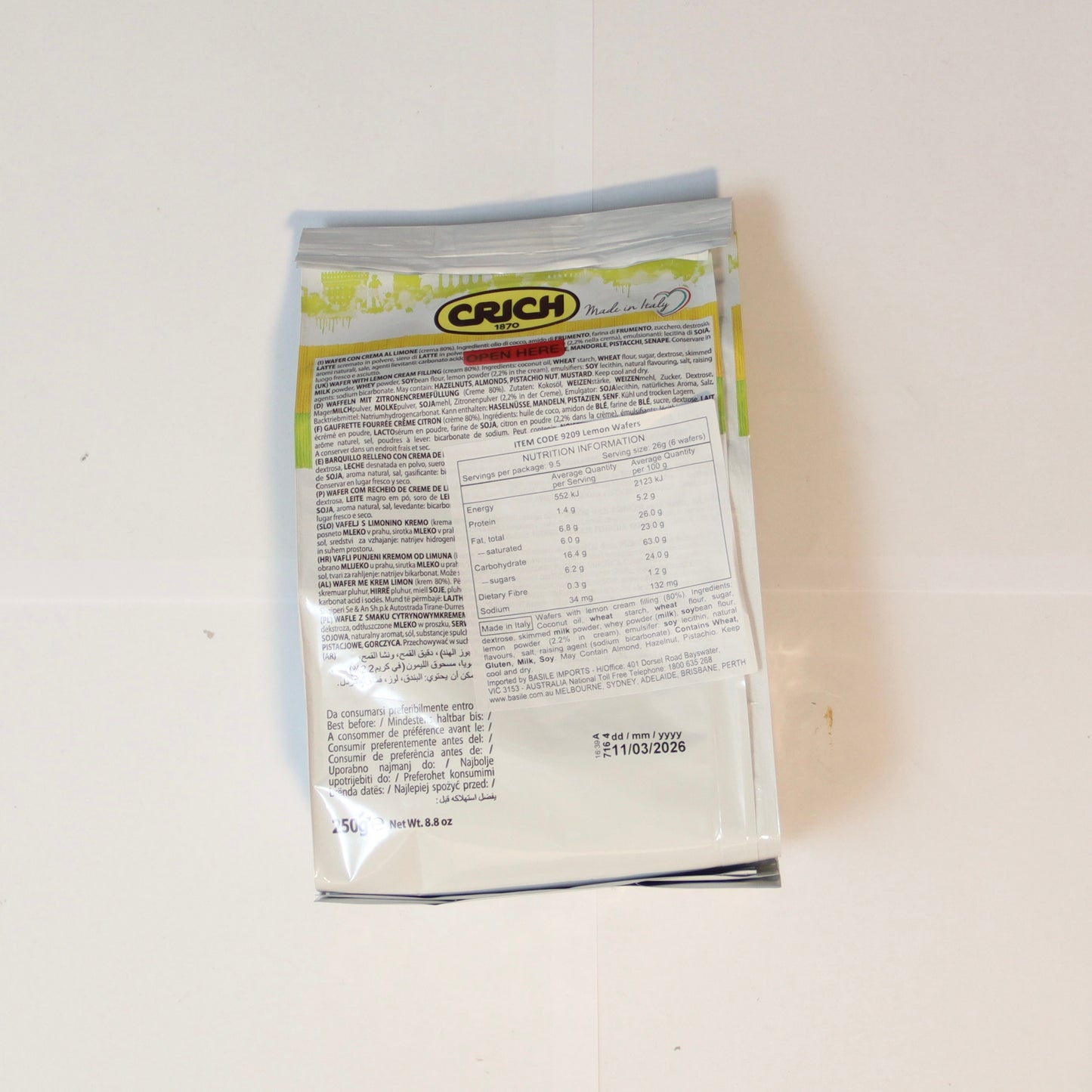 Crich Lemon Wafers 250g